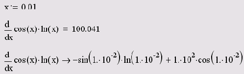 Ошибка в применении оператора дифференцирования